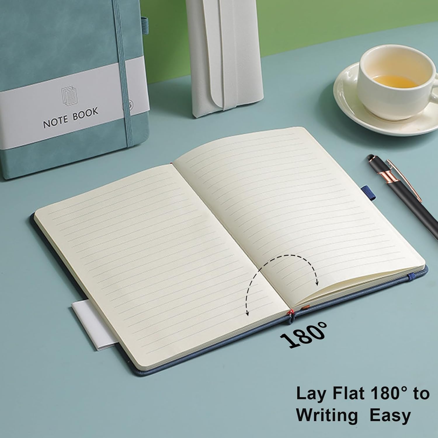 Personalized Notebook with Pen - Customizable A5 Journal Notebook Daily Journals For Writing - 5.8 x 8.3 Journal with 192 Pages 100Gsm Lined Paper for School, Travel, Business, Black - Image 3