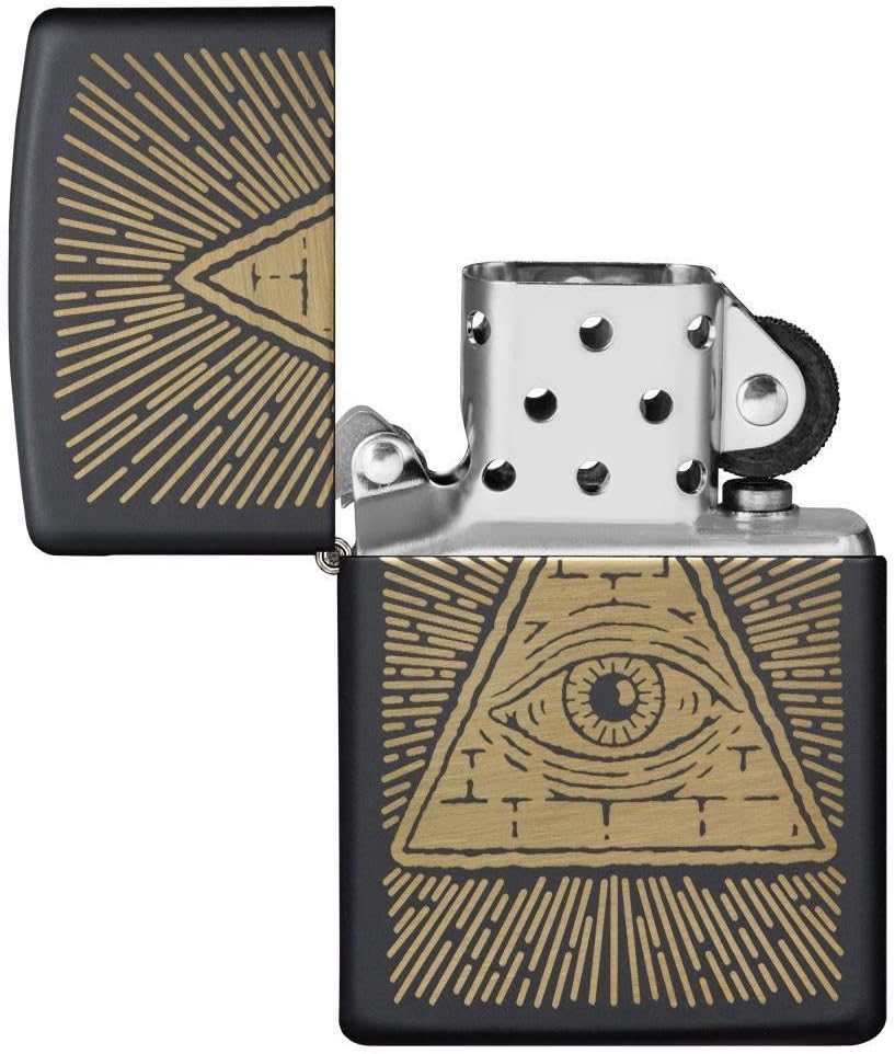 Zippo Eye of Providence Black Matte Pocket Lighter