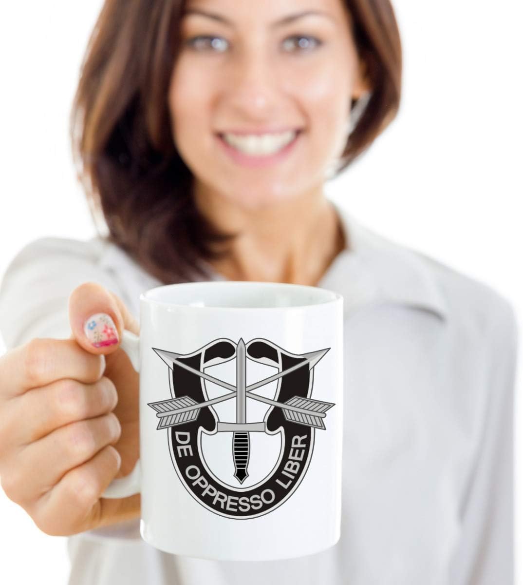 Special Forces De Oppresso Liber Army Coffee Mug (White, 15oz) - Image 7