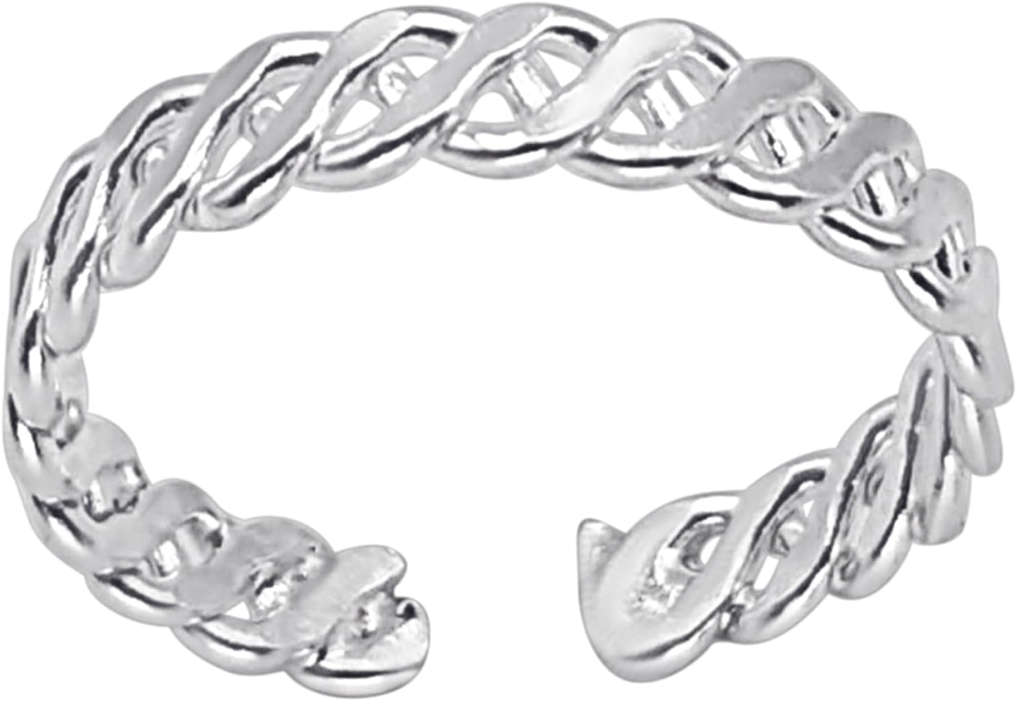 Silverly Sterling Silver Celtic Knot Toe Ring - Adjustable 925 Classic Midi Rings for Women - Irish Knotwork Jewelry Gift for Her - Classic Stacking Promise Band - Traditional Woven Braided Design