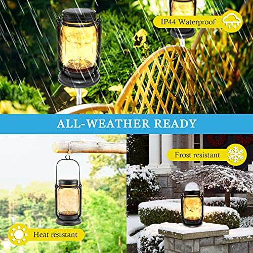 Seewow Solarlaterne für außen, 2 Stück LED Solar Laterne Hängend für Draußen, Dekorative Solarlampe Laterne IP44… – Bild 5