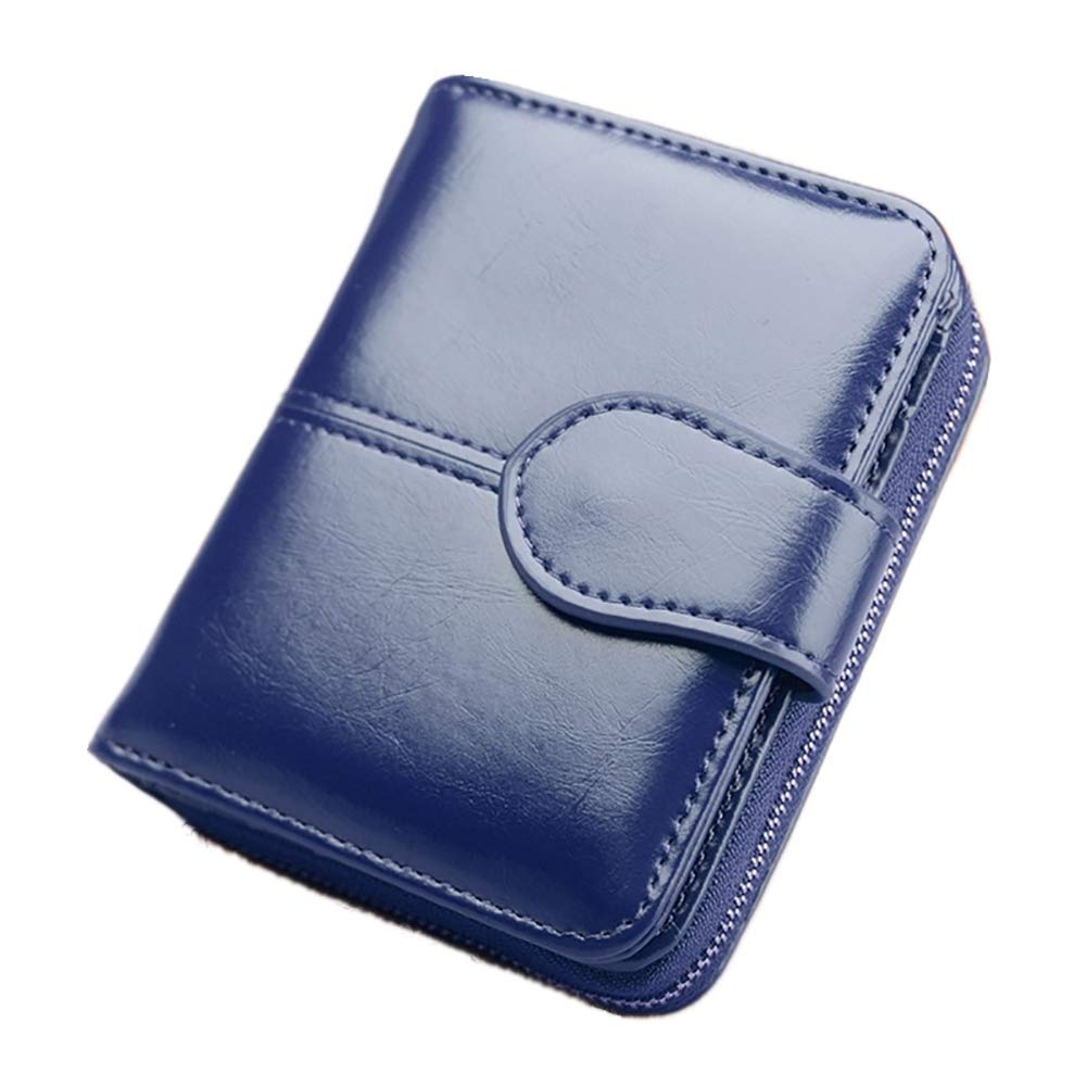 Eco Memos Small Women Bifold Leather Wallet with RFID ID Window Blocking Genuine Leather Clutch Wallet