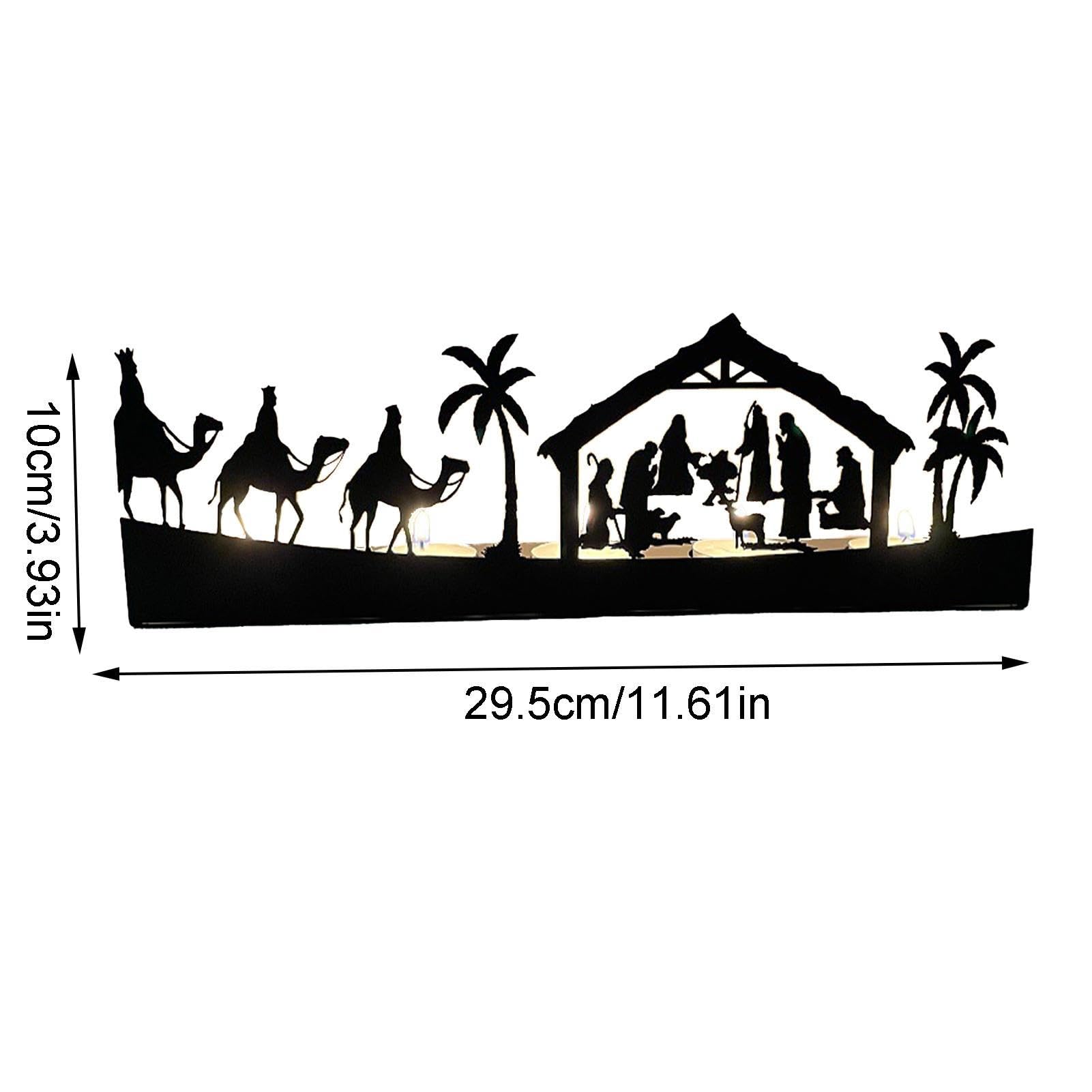 Kerststallen - Met verlichting - Zwart - Hout - Binnen - Kerstversiering