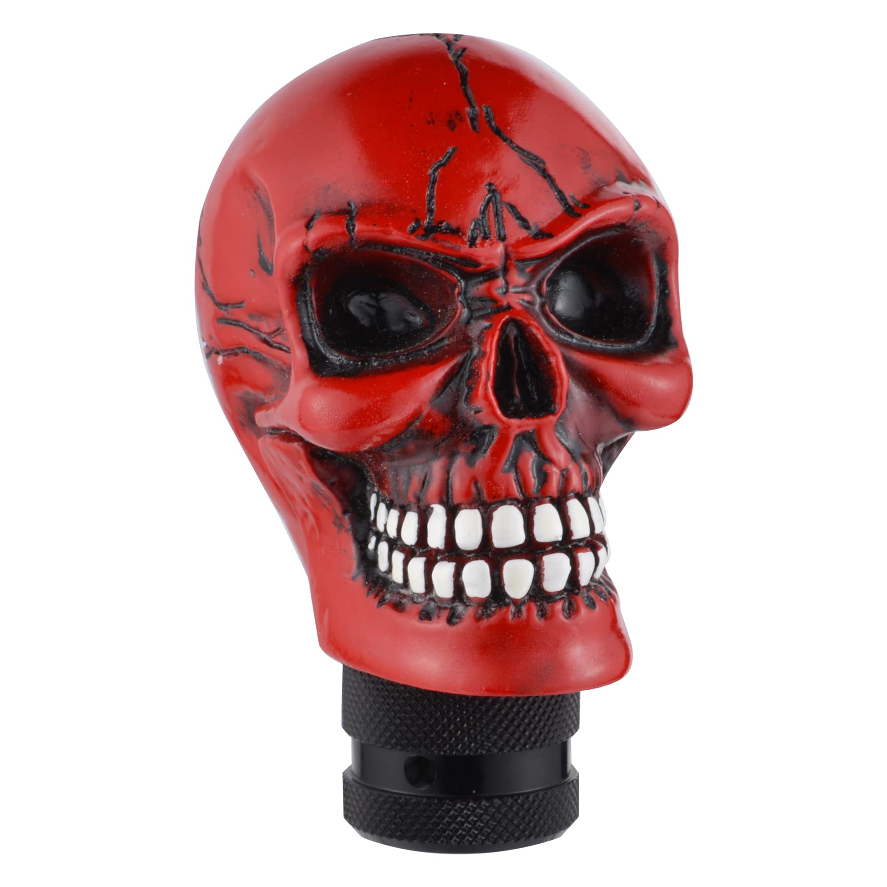 PadaodaoSkull Shifter Knobs Devil Shift Knob Gear Stick Lever Grip Handle fit Most Manual Automatic Trucks SUV Cars, Red