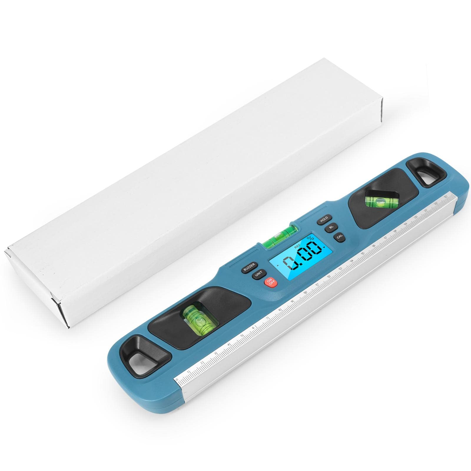 LOOM TREE® 360 Degree Digital Level Inclinometer Ruler with Magnets LED Display Blue 4