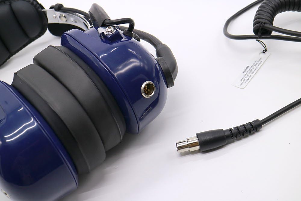 General Aviation Pilot Youth Headset Aircraft GA Connector 3.5MM MP3 Input Blue