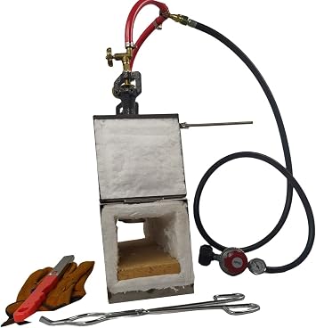 Mini Propane Knife Forge, Double Burners Square Propane Forge with Door, Portable Gas Forge for Blacksmithing Farrier Knife Tool Making