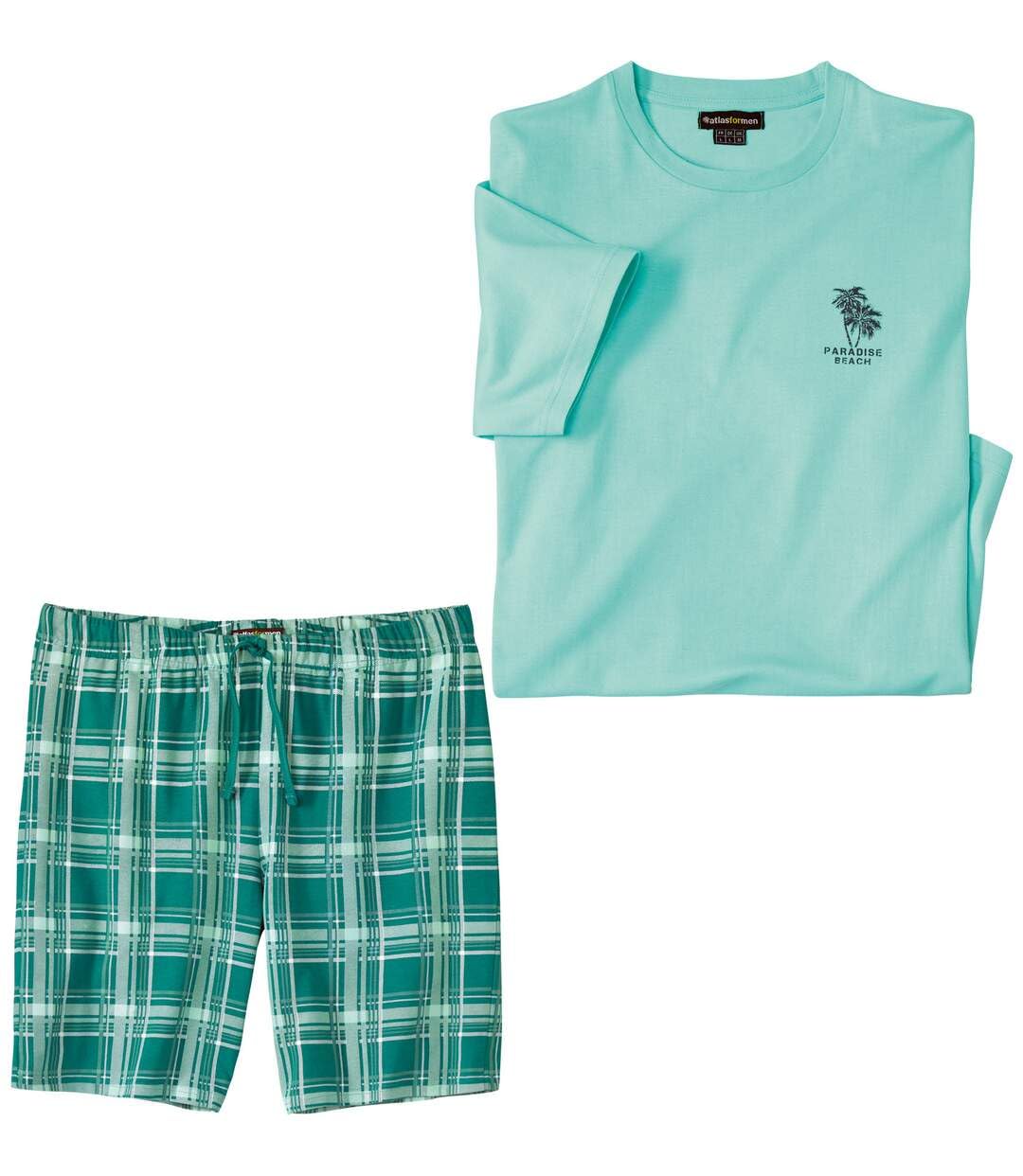 ATLAS FOR MEN - Paradise Beach Jersey pyjashort - 4XL Turquoise Blue