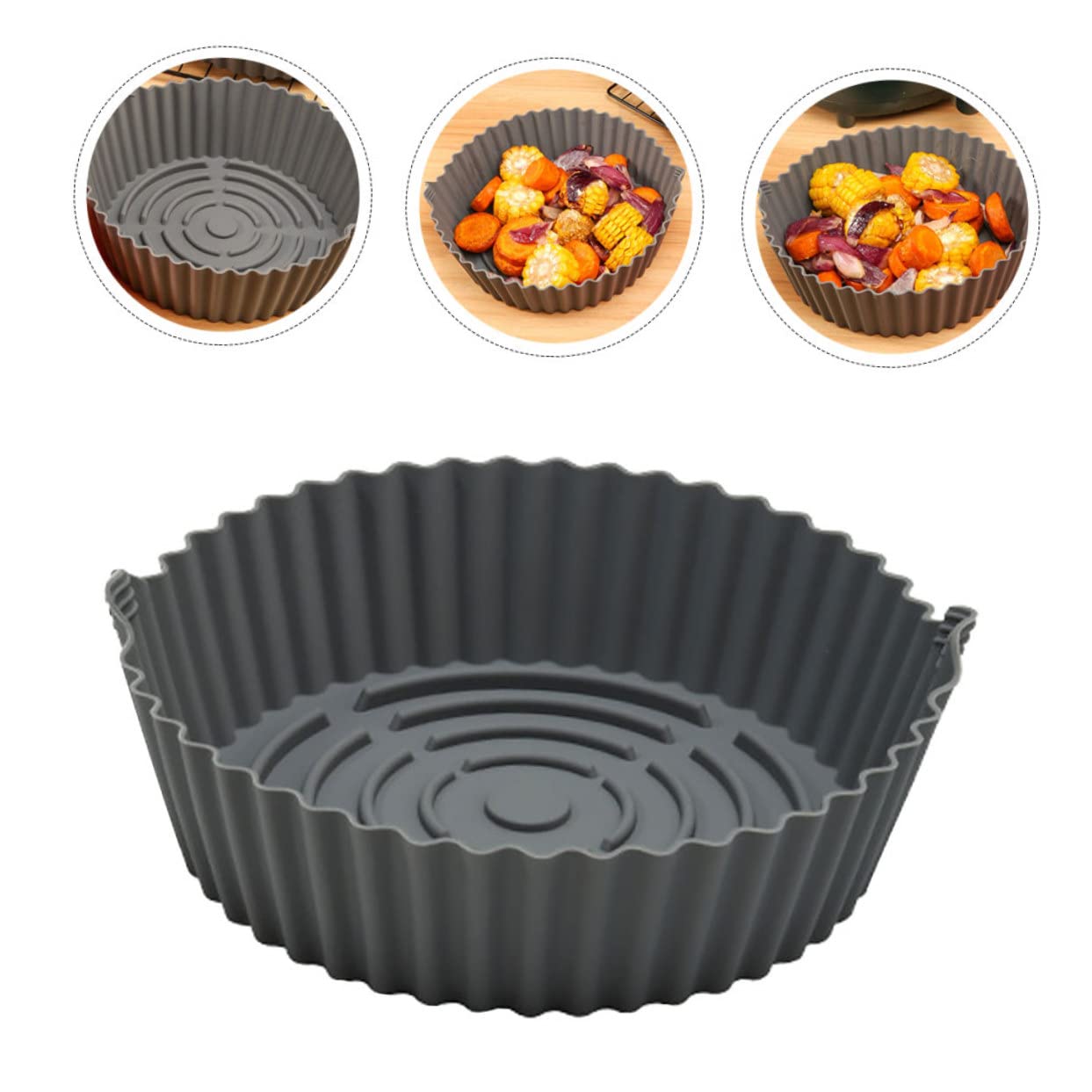 Cabilock Pcs Air Fryer Oven Accessories Reusable Liners No More Sticky Square Trays Silicone Non-deformable Quick Cleanup Satisfaction Assured