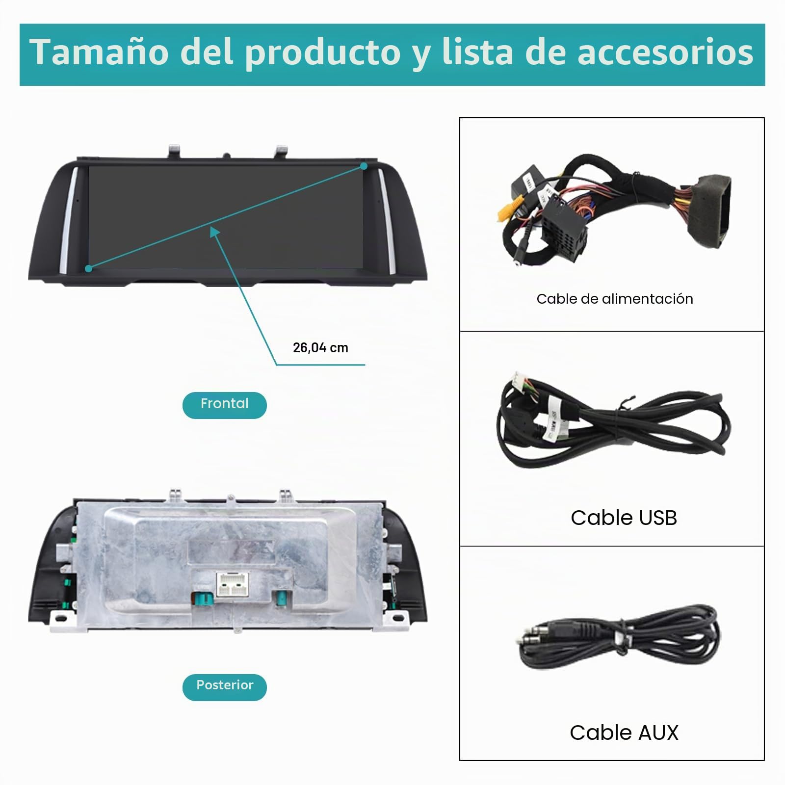 Radio de Coche de 10,25 Pulgadas, Apple CarPlay/Android Auto/Mirrorlink/GPS para BMW Serie 5 F10/F11 2010-2012 con Pantalla táctil CIC, navegación GPS para el Coche, DSP Integrado