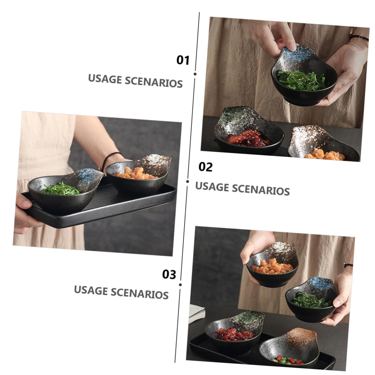 Unomor 280ml Japanese Sushi Sauce Bowl Ceramic Dipping Dish Gravy Bowl Lid for Kitchen Outdoor