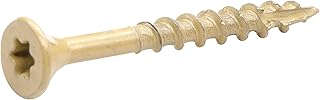 IMSCREWS #8 x 1-5/8 Inch Deck Screws 25 Pcs, Tan Coated Exterior Wood Screws for Pressure Treated Lumber, Star Drive Flat Head with Nibs, Type 17 Point Self-Tapping Fasteners for Fence and Outdoor Use