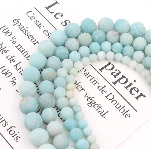 Vista 6 de Cuentas redondas de piedras preciosas naturales para hacer joyas, 15 pulgadas, 0.14, 0.21, 0.28, 0.35, 0.42 pulgadas, cuentas semipreciosas Piedra