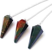 Vista 37 de WholesaleGemShop Péndulo facetado de cristal de piedras preciosas naturales