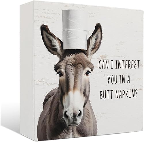 Miniatura 13 de Decoración de Baño de Vaca Highland - Hello Sweet Cheeks Decoración de Baño, Letrero de Madera Rústico del Oeste de Vaca Highland, 5 X 5 Pulgadas