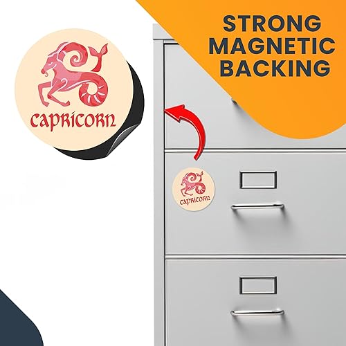 Miniatura 7 de Magnet Me Up Capricornio - Calcomanía magnética con signo del zodiaco para nevera, 5 pulgadas, redonda, colección fresca, perfecta para