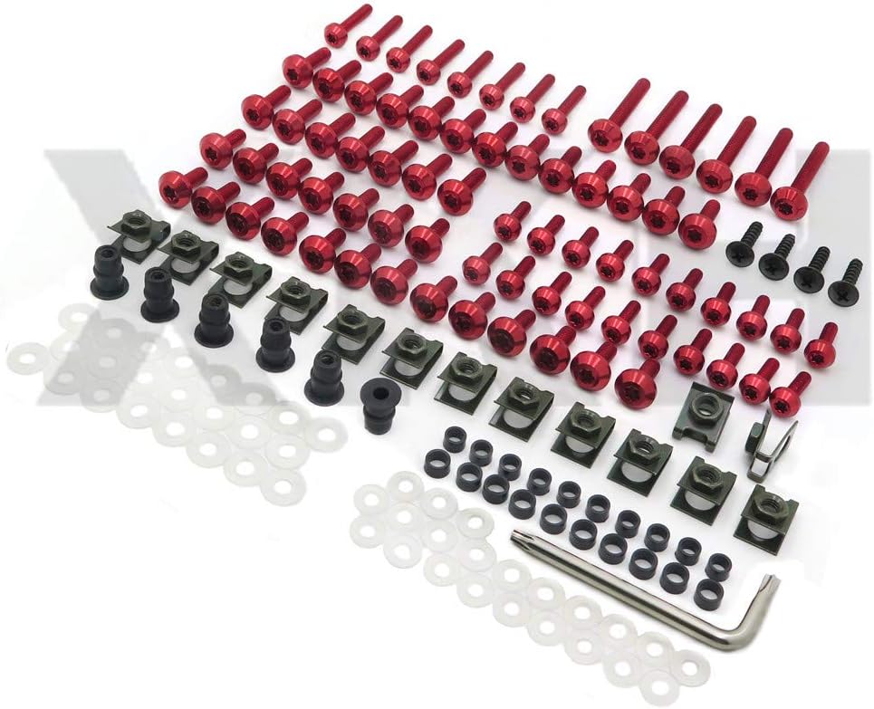 XKH- Fairing Fasteners Complete Bolt Kit Black Screws Compatible with 2001-2007 CBR 600F4i [B076GXDBXF]