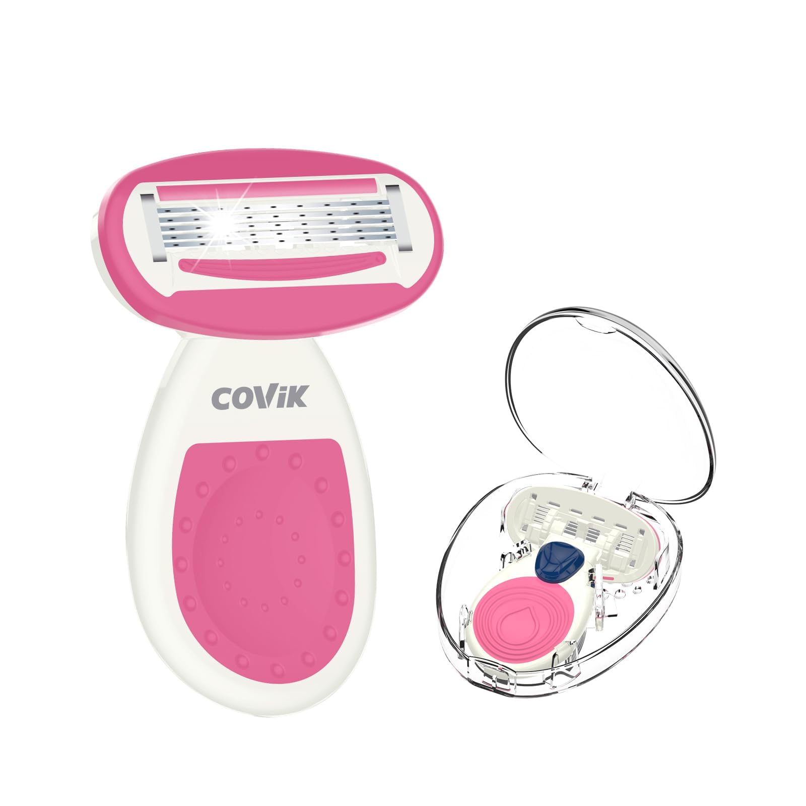 COVIK Mini Razors, Travel Razors for Women, 5 Blade, pink