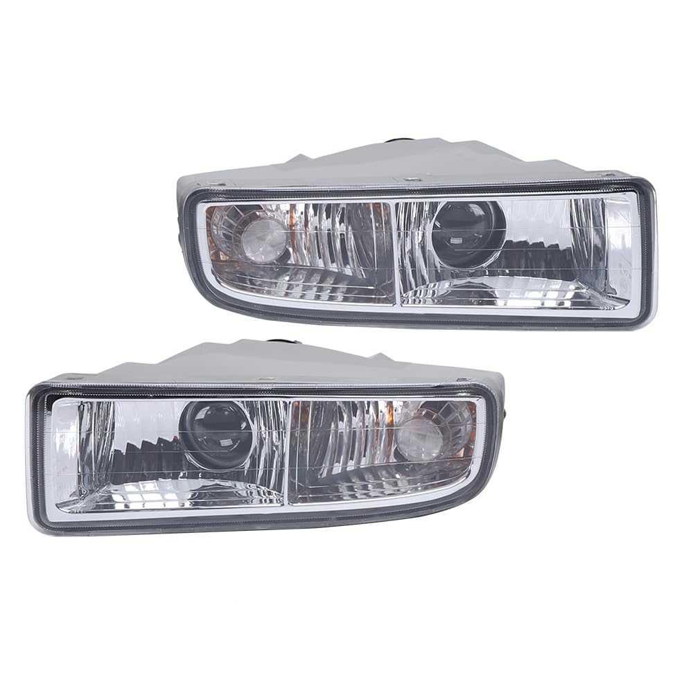 BIXIBIN Pair Front Bumper Fog Lights For 1998-2007 Lexus LX470 Halogen Fog Lamps, Clear Lens, Left + Right Halogen Bumper Fog Lights Daytime Running Lamps