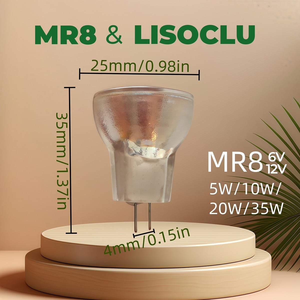 GZ4 ampoule halogène (6pcs) -économie d'énergie 12v 350lm 100cpi GZ4 MR-8 lampe halogène pour votre salon!(35W/12V)