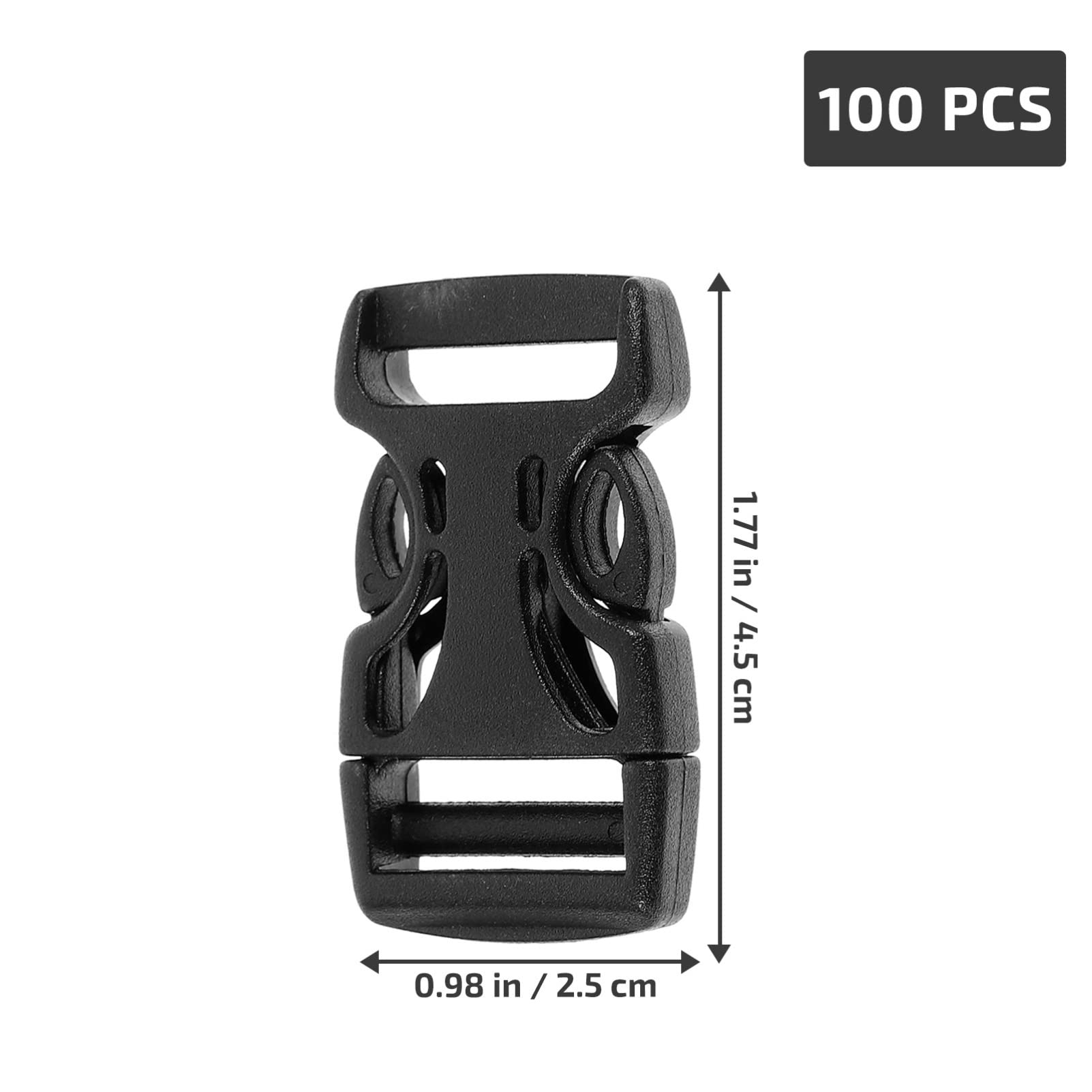 Gogogmee 100Stücke Premium Schnallen für Gepäck und Rucksäcke Schnelle Seitenverriegelung Pom Material Passend für Breites Gurtband für DIY Projekte und Reparaturen