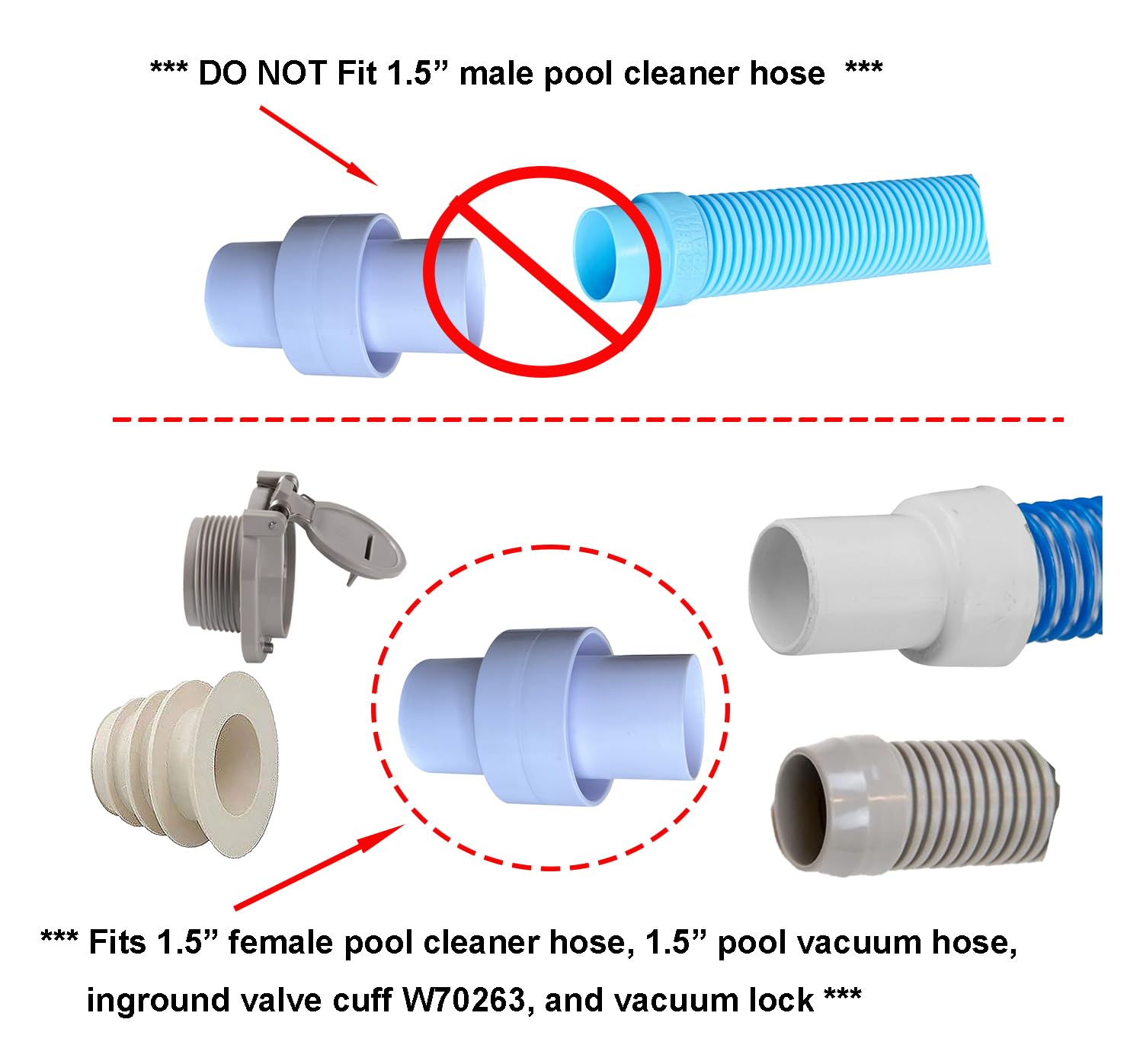PoolSupplyTown - Adaptador para manguera de piscina de 3,8 cm - recambio para Hayward AXV092