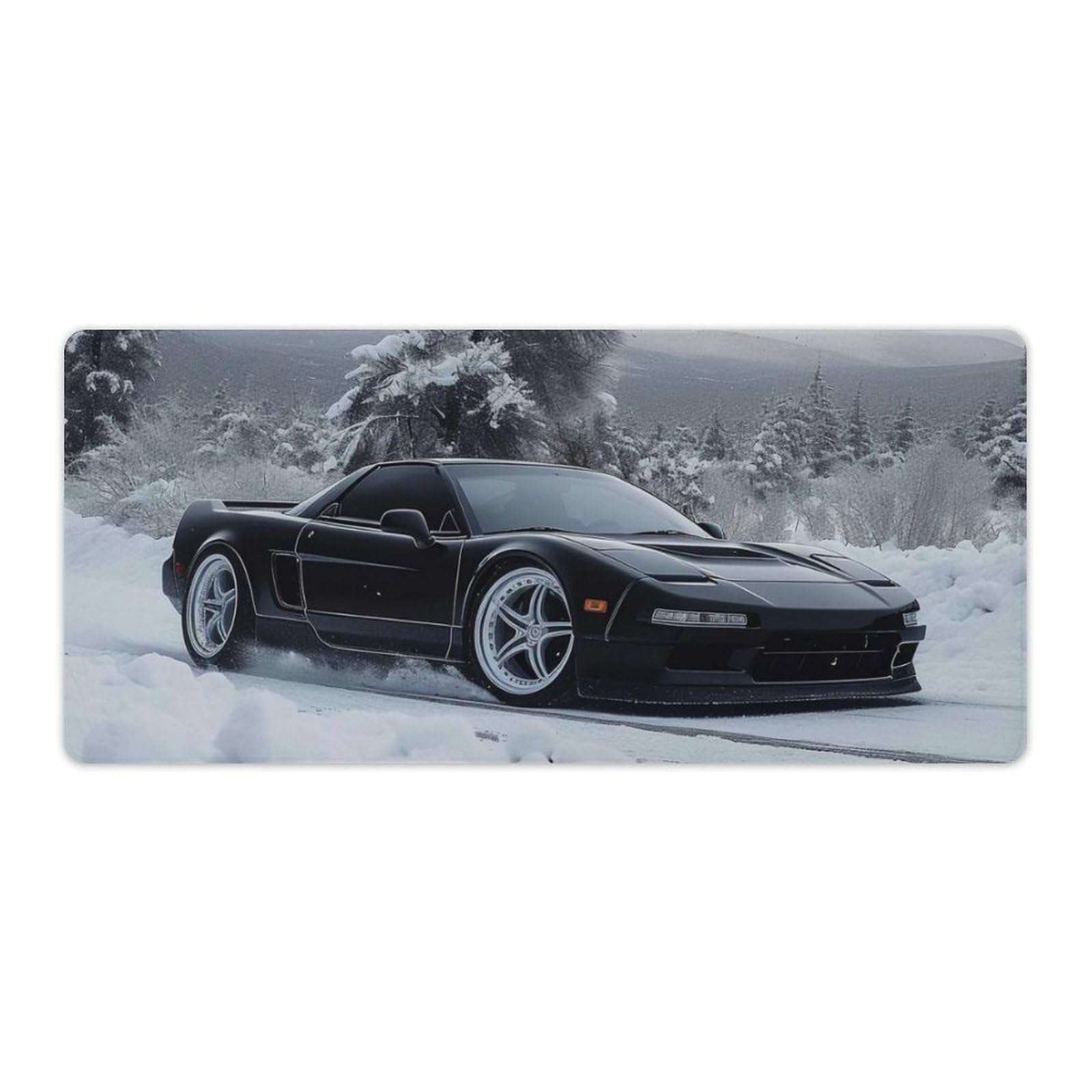 Large Mouse Pad Black JDM Car NSX Drifting in The Snow Desk Mat Computer Accessories Gaming Office Organizers