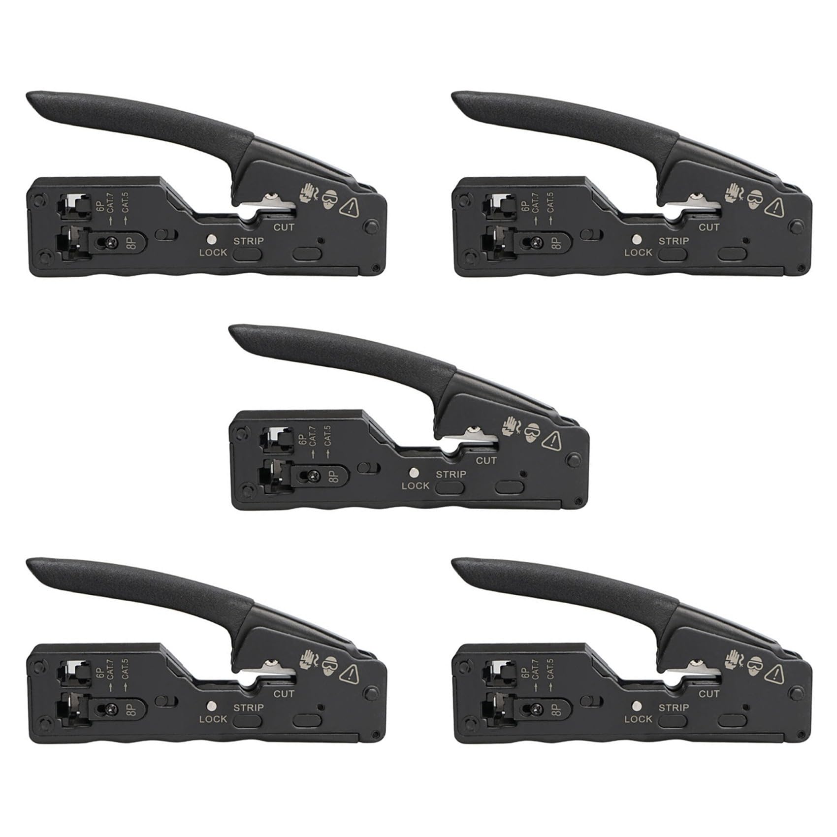 5X Pinza Crimpatrice per di Rete RJ45 Pinza per Crimpare per Crimpatrice per Rj45 Cat7 Cat6 Cat5 Rj11 Pinza per Crimpare Connettore Rj12