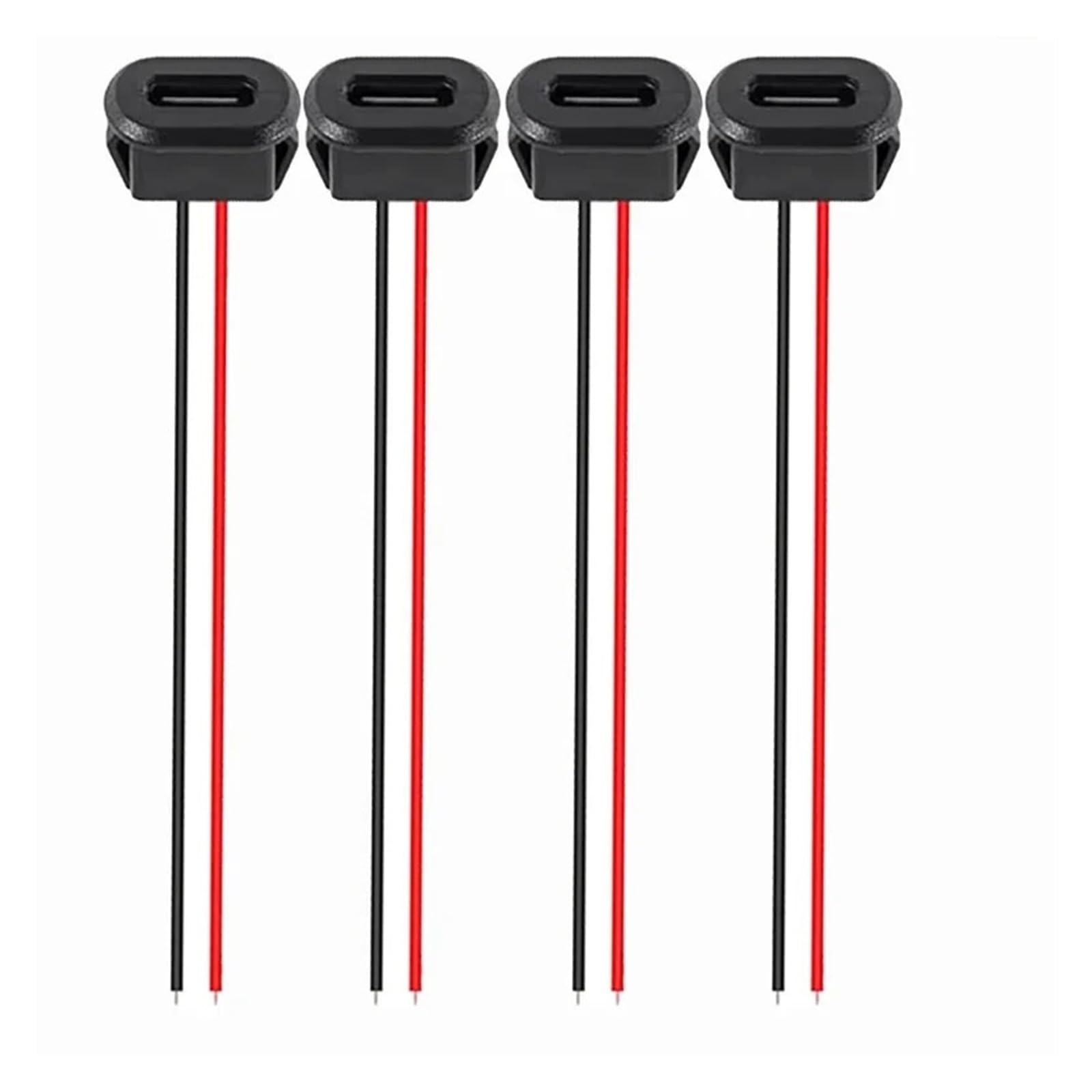 Porta USB C 3A a ricarica rapida femmina con fibbia per scheda (B-nero (4 pezzi)