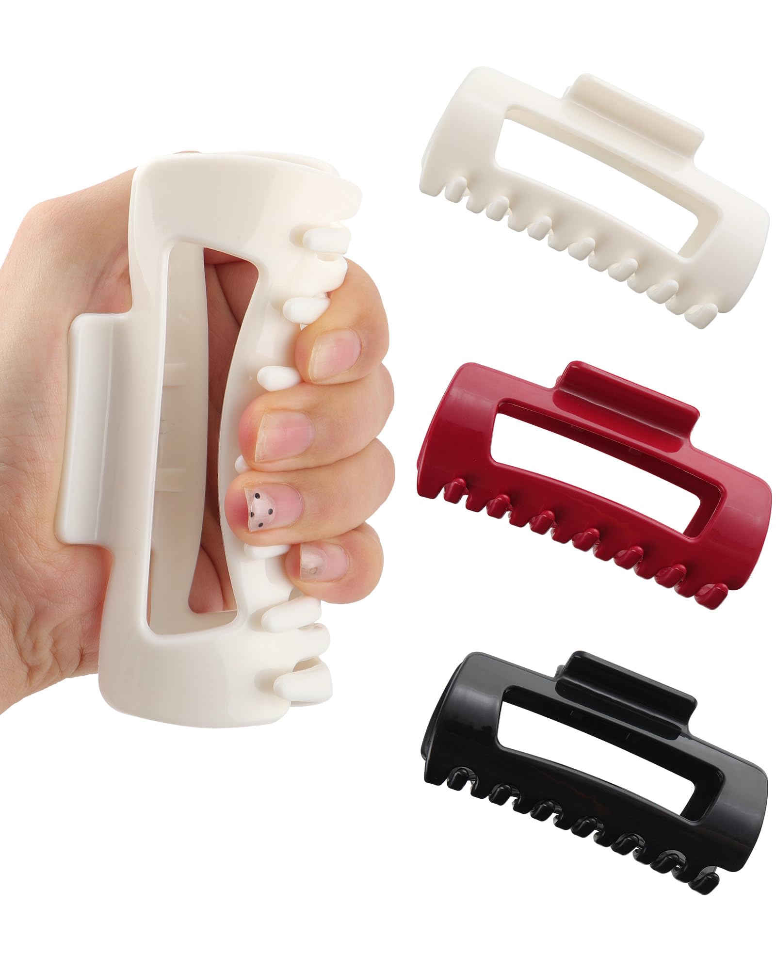 Amazon.com: 3 PCS Silicone Flexible Hair Claw Clips for 