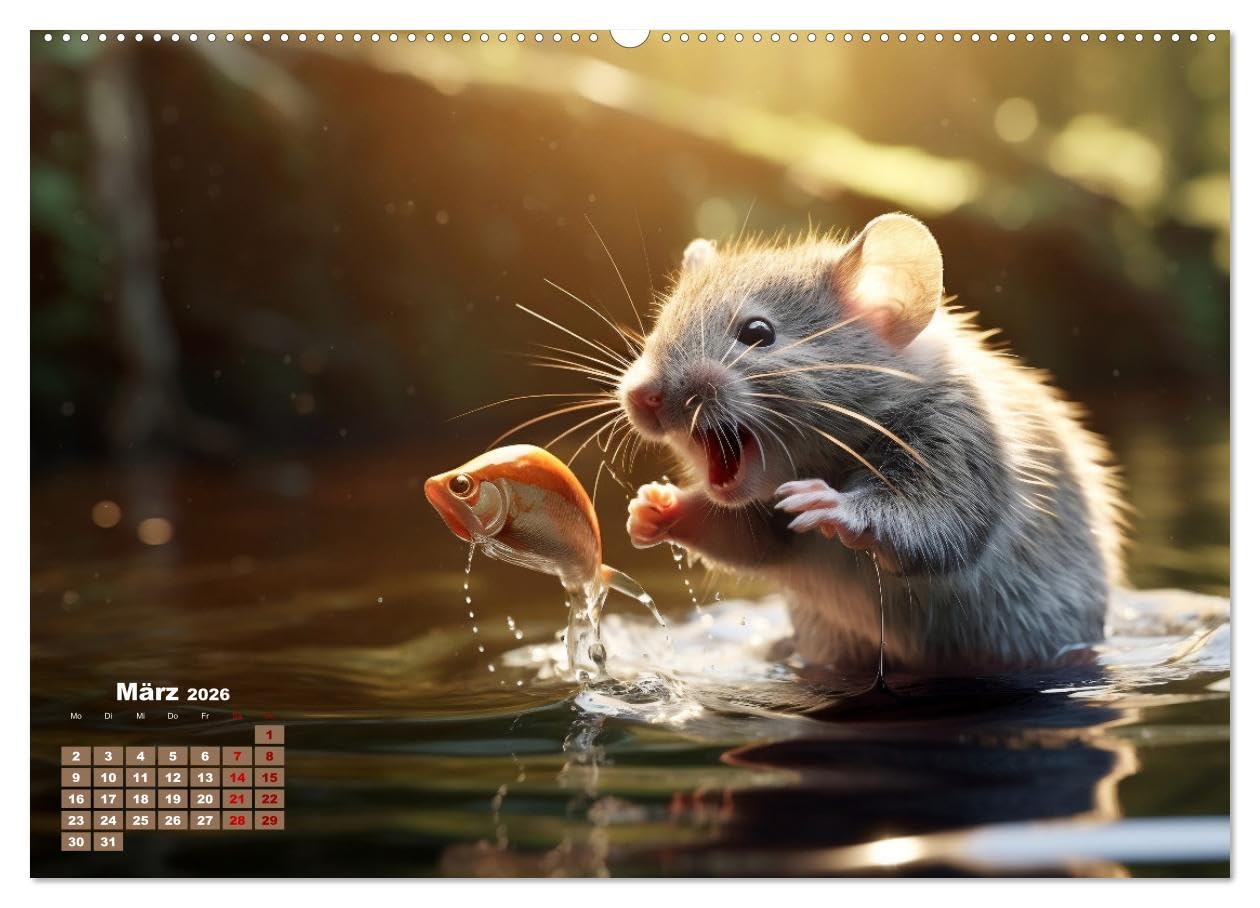 Ein Jahr im Leben von Familie Maus (hochwertiger Premium Wandkalender 2026 DIN A2 quer), Kunstdruck in Hochglanz: Ein verdammt gutes Mäuseleben! (CALVENDO Tiere)