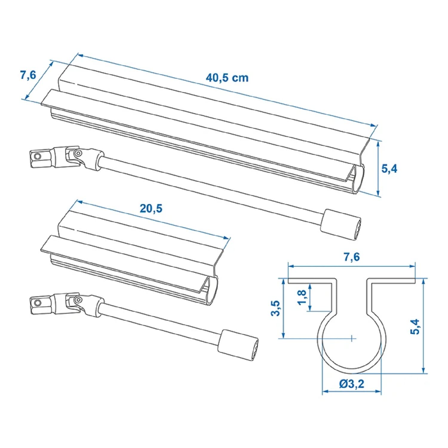 ProPlus Kit comfort per roulotte facile da montare, supporto angolare per livellamento