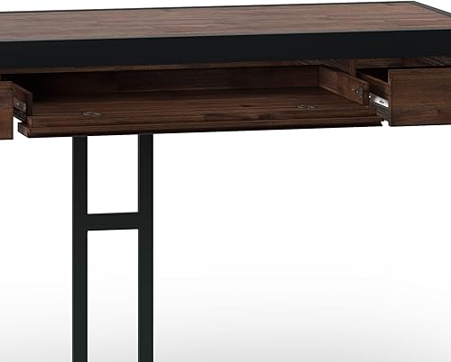 Miniatura 73 de SIMPLIHOME Erina Desk - Escritorio de madera maciza de acacia y metal de 60 pulgadas de ancho en color marrón carbón envejecido, mesa industrial