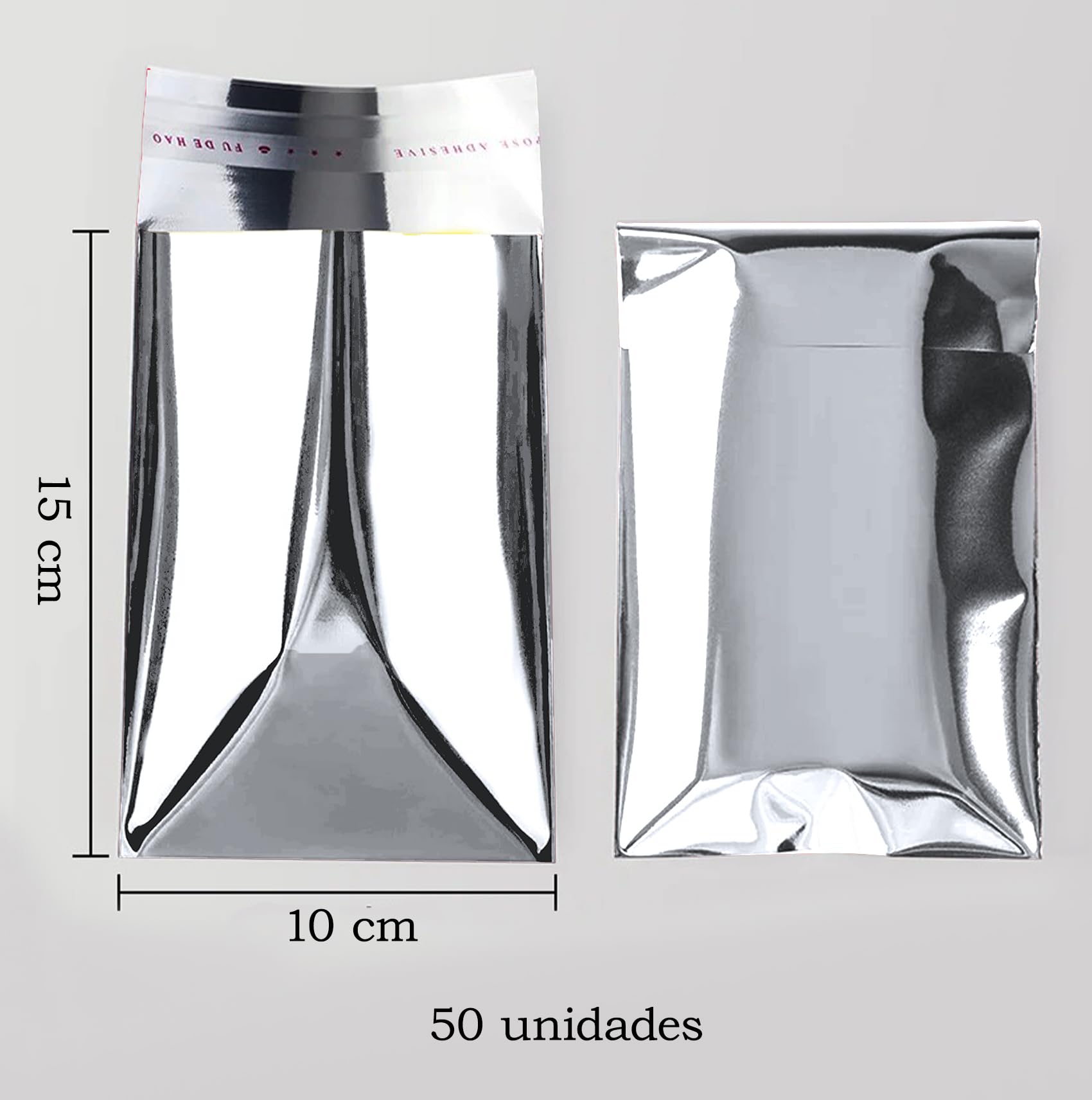Buste metallizzate argento con chiusura autoadesiva 10x15 cm 50 pezzi per regalo ufficio inviti nozze
