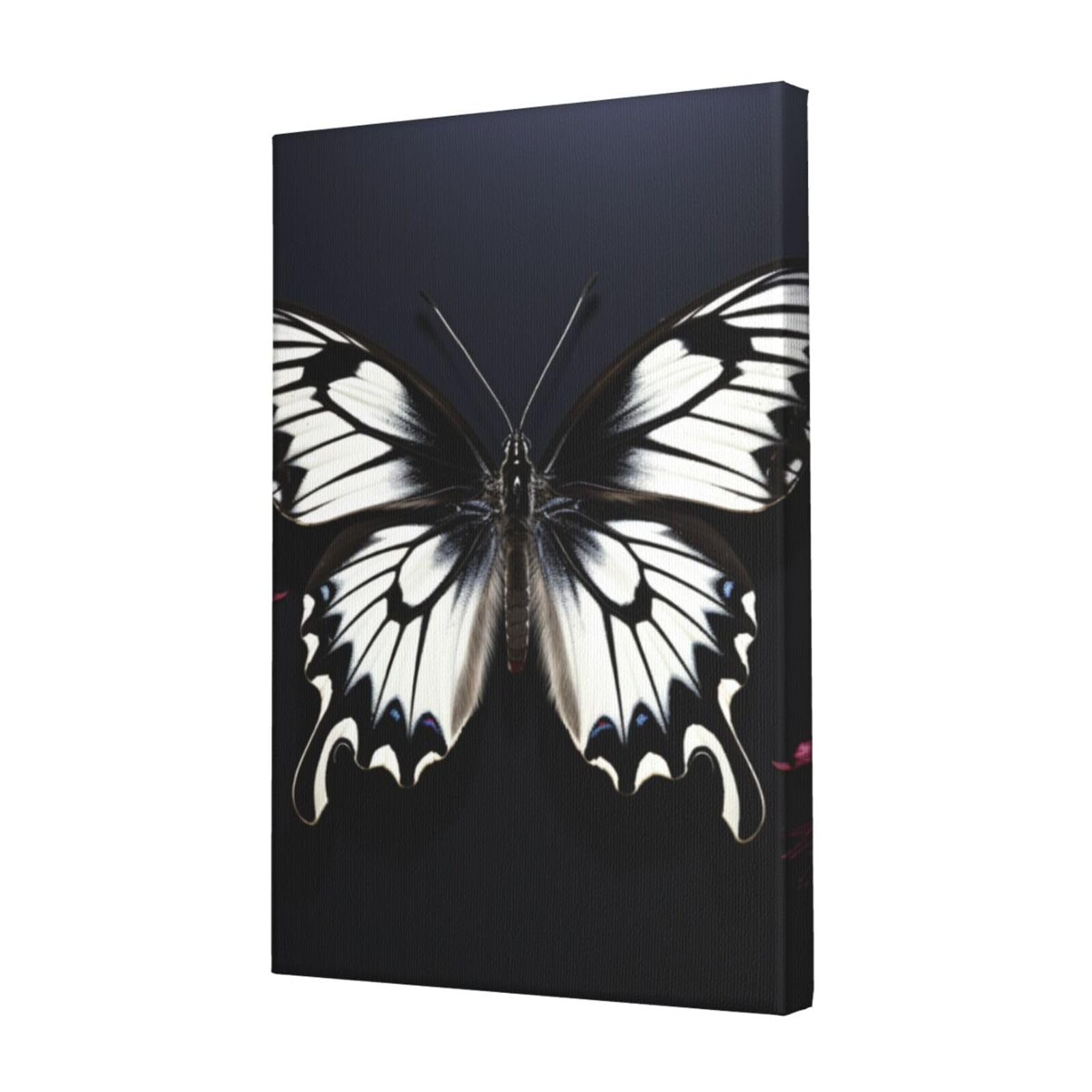 FodPand Black White Butterfly Canvas Wall Art for Living Room Wall Decor 12"x18" Modern Artwork Painting Pictures Hanging Canvas Prints Aesthetic Wall Art for Bedroom Bathroom Office Wallart Decor