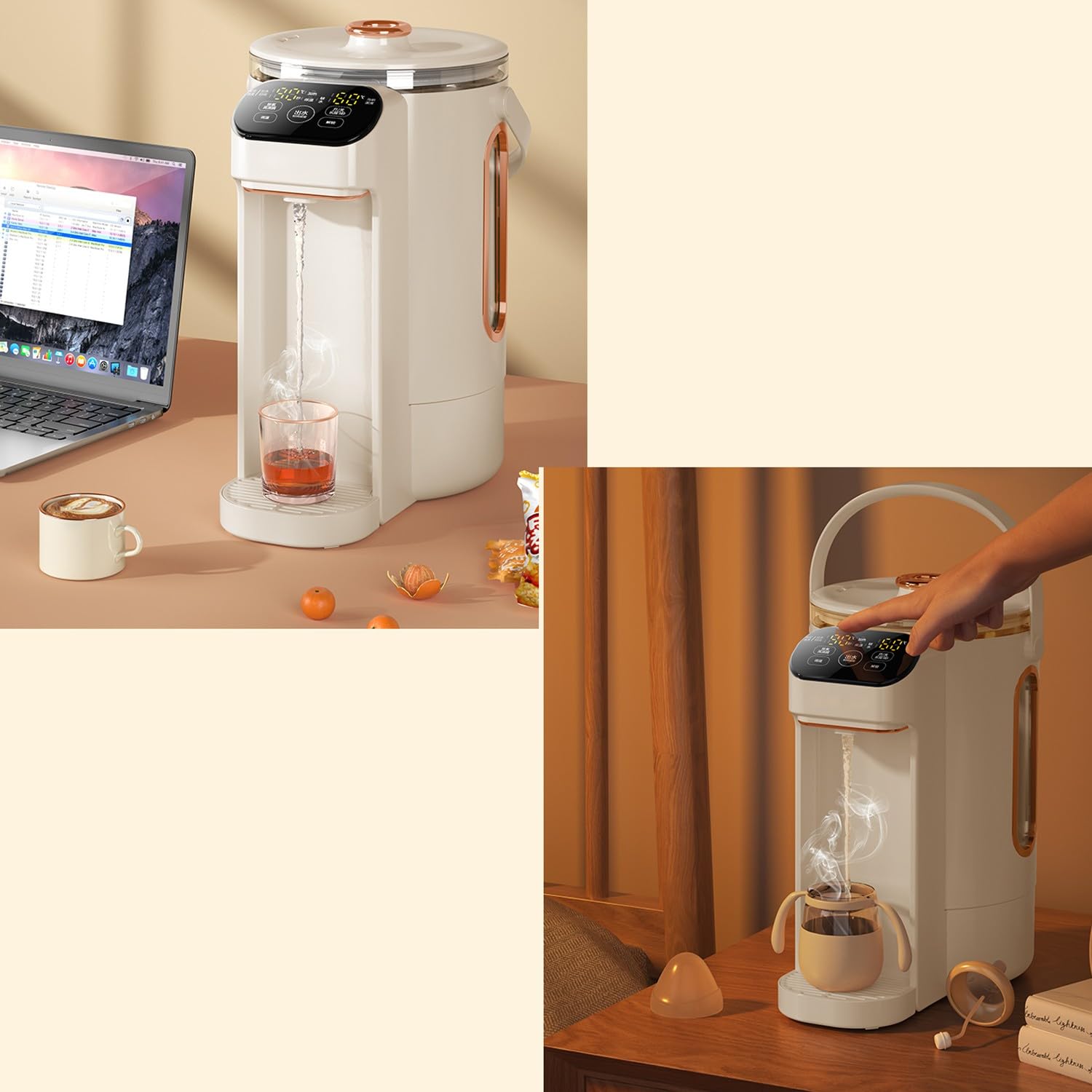 dispensador de agua fria y calienteDispensador de agua caliente instantáneo pequeño, todo en uno, con calefacción de escritorio, puro, para el hogar, 2,3 L/2,5 L(Color:2.5L)