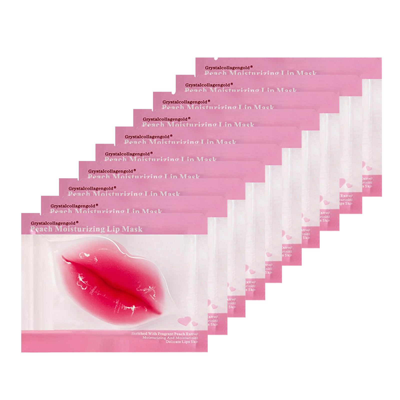 Adofect 30 Pieces Peach Moisturizing Collagen Lip Masks Crystal Lip Care Gel Pads Patches, Mouth & Lips Age Defying Masques - Great for Anti-Chapped,