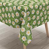 Wachstuch Tischdecke M19149 Gänseblümchen Blumenwiese - Größe und Form frei wählbar + knickfreier Versand + gerollt auf Papphülse