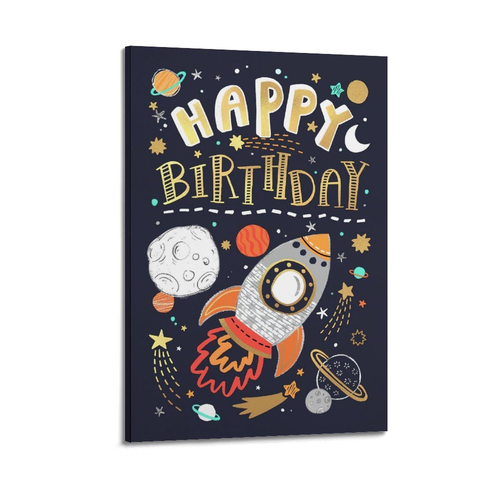 Décoration d'anniversaire pour enfants - Décoration d'anniversaire - Poster décoratif sur toile - Affiches murales et image d'art moderne pour chambre à coucher - 50,8 x 76,2 cm (50 x 75 cm)