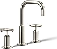 Vista 27 de Kohler K-14410-4-BGD Purist - Grifo para lavabo de baño con manijas de palanca baja y boquilla baja, K-14406-3-BL