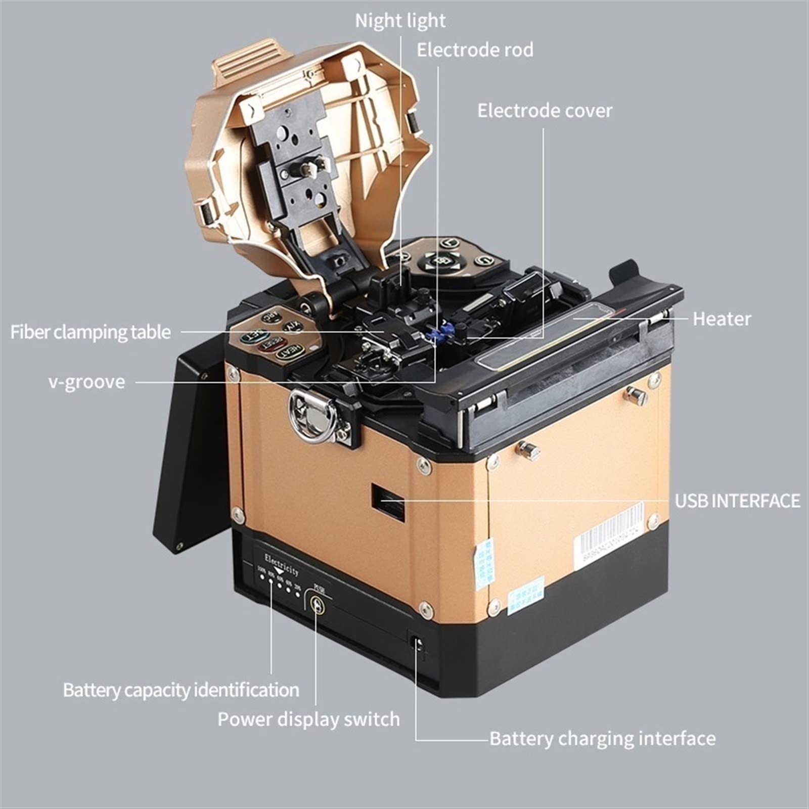 Genérico Máquina empalmadora de fusión automática Máquina empalmadora de fusión de Fibra óptica Máquina empalmadora de Fibra óptica