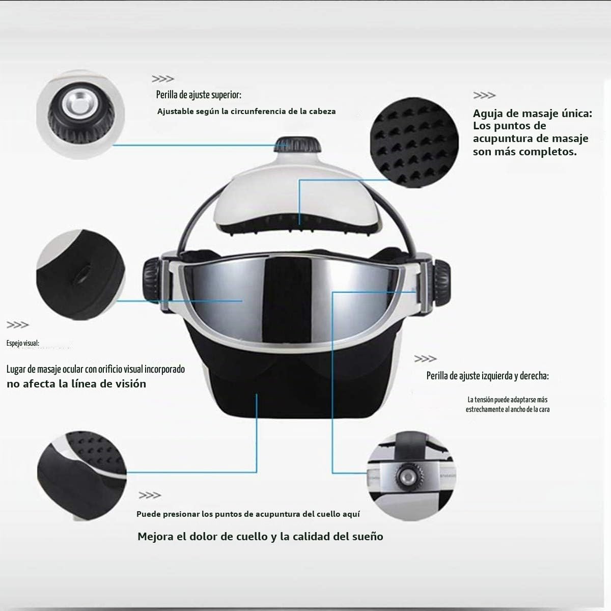 WOERD Masajeador Eléctrico De Casco De Masaje, Multi-direccional De La Vibración Neumática Inteligente con Sendación De Presión como Dedos Alivio Estrés