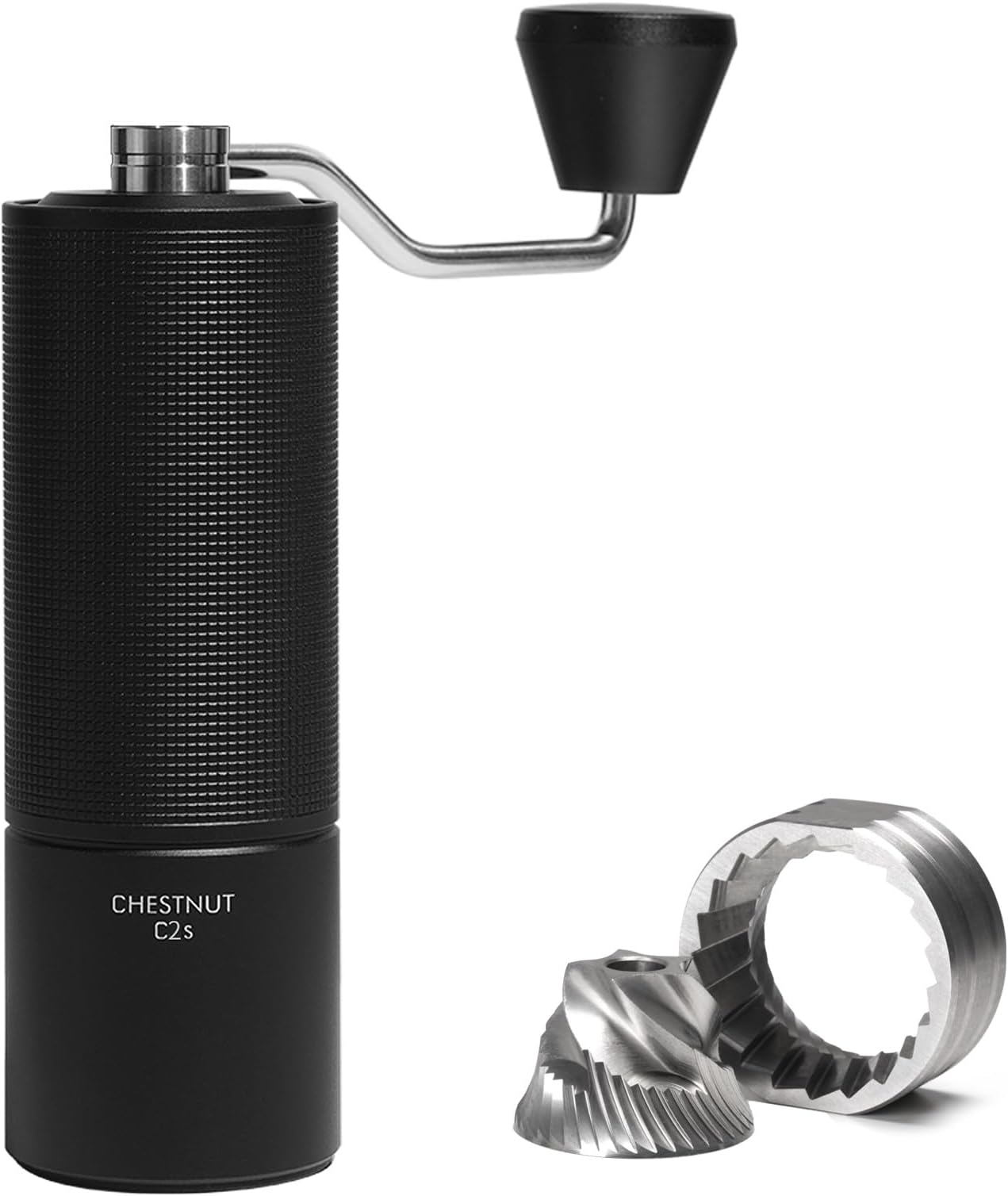 TIMEMORE C2S Manual Coffee Grinder, 36 Levels of Coarseness Adjustment, Lightweight, Energy Saving, Portable, Easy to Clean, Stainless Steel Coffee Mill, Black (Brush Included)