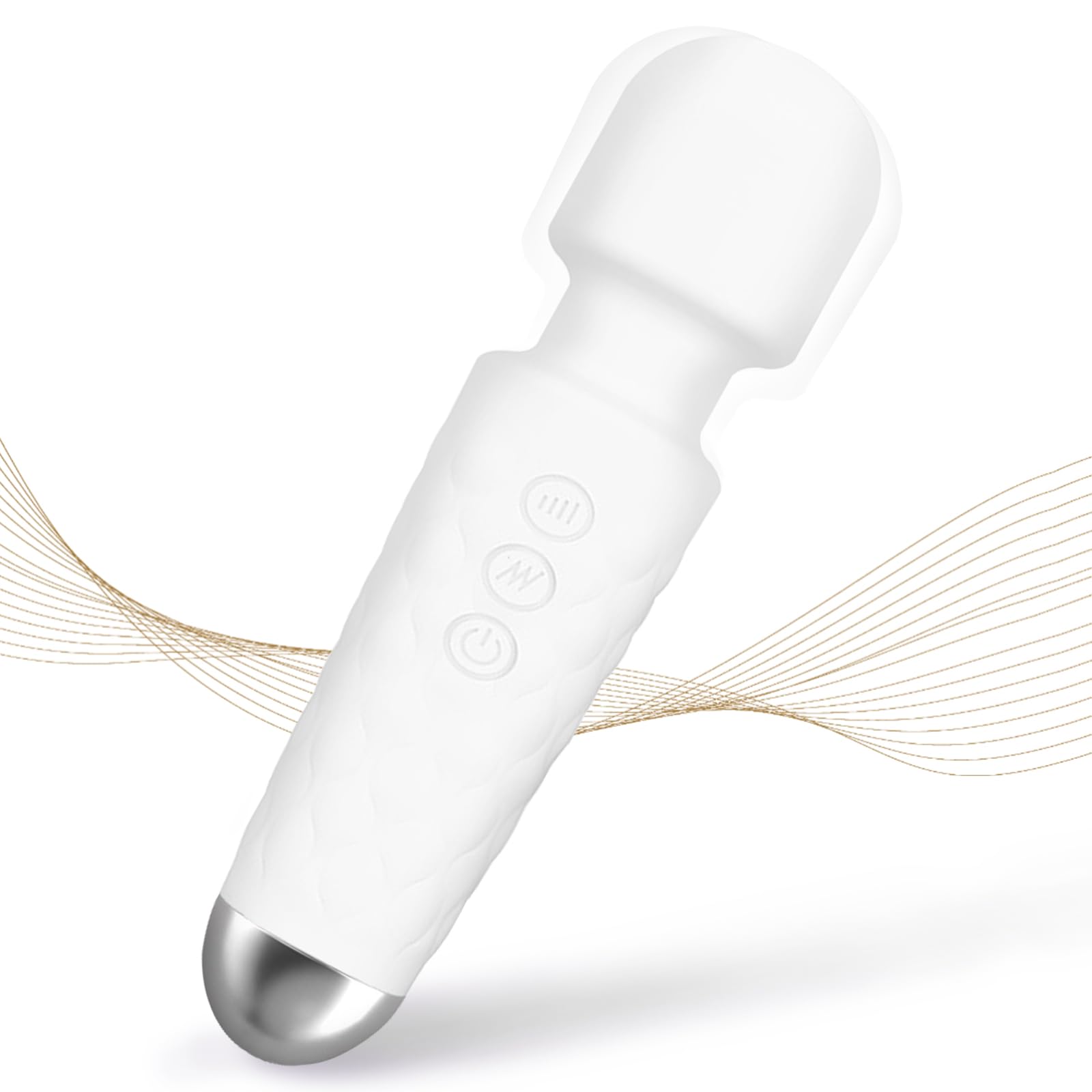 Upgraded Mini Massager - Powerful-Quiet-Portable - Multiple speeds and Modes (White)
