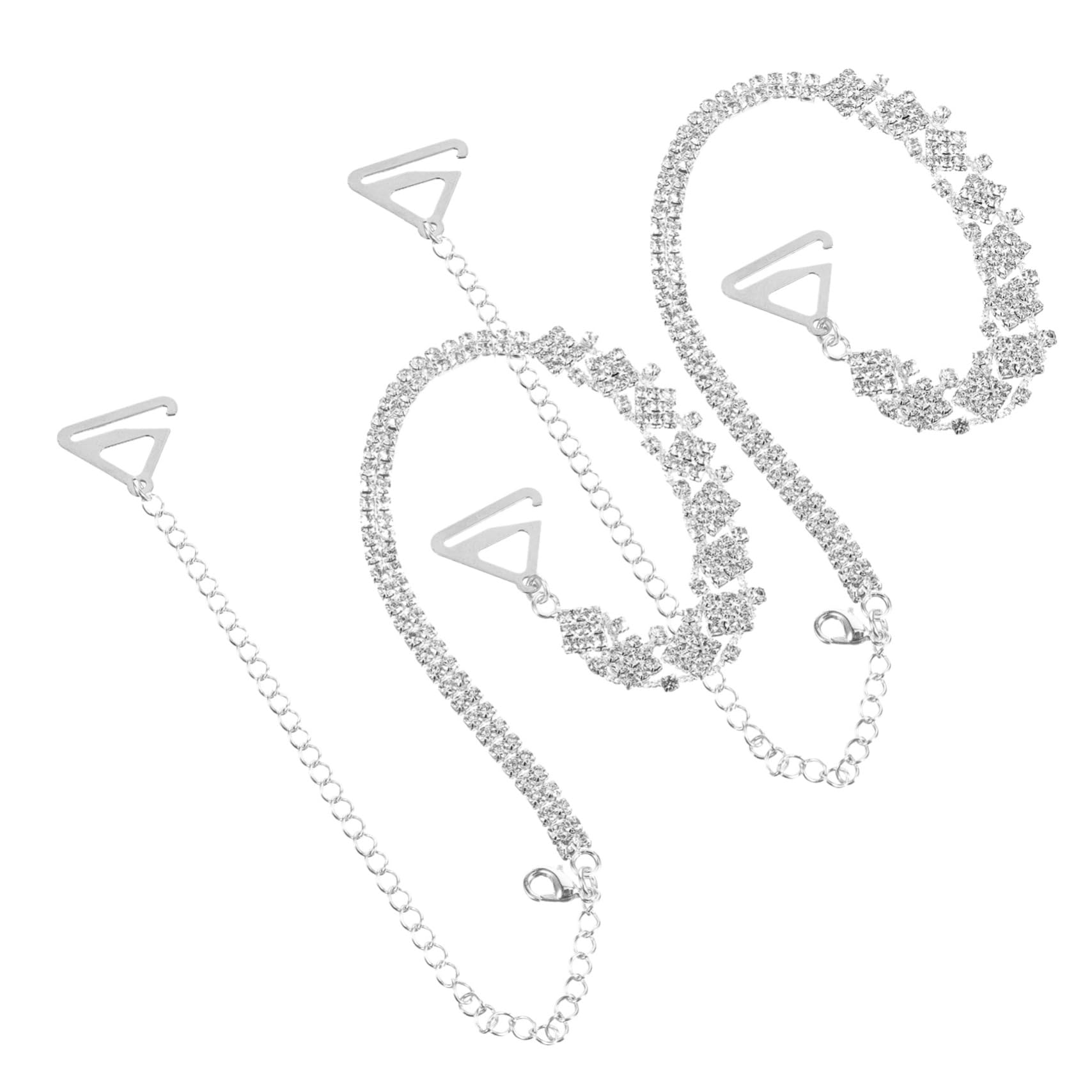 BESPORTBLE Correas Del Sujetador Cabestro Invisible Cinturón De Diez Diabazas Para Boda Blusas Sin Tirantes Para Mujer Correas De Sujetador Accesorios Acrílico Plata