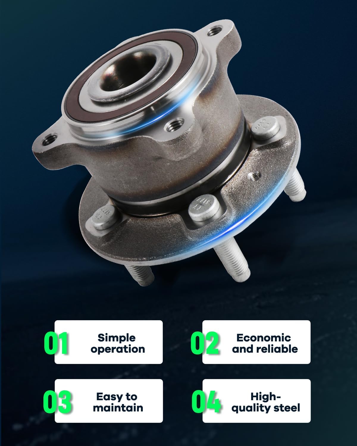SCITOO 2 x Rear Wheel Bearing and Hub Assembly 2011-2012 For Chevrolet Cruze,W/ABS 5-Lug 1.4L 1.8L 512446