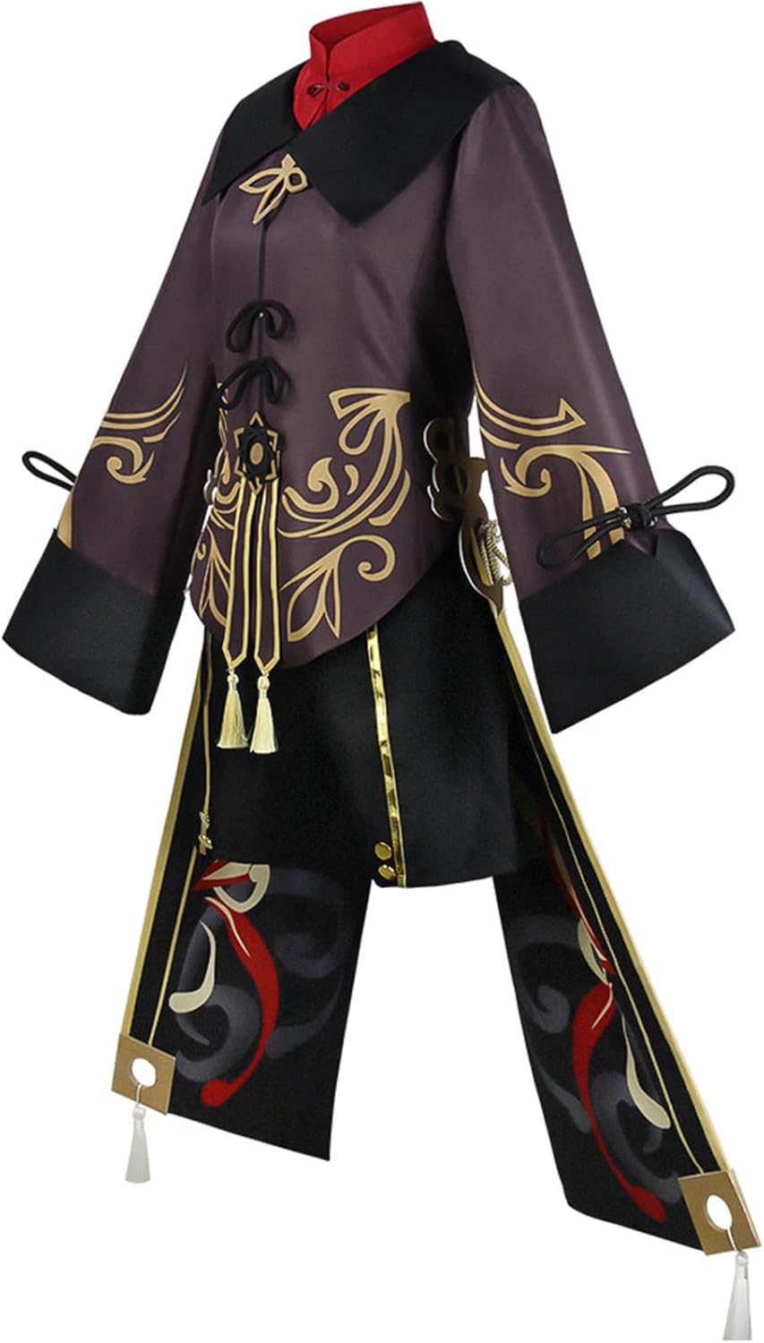 COLSA Anime Game Women Brown Uniform Cosplay Costume Dress Shorts Halloween Outfit Full Set with Accessories Hat