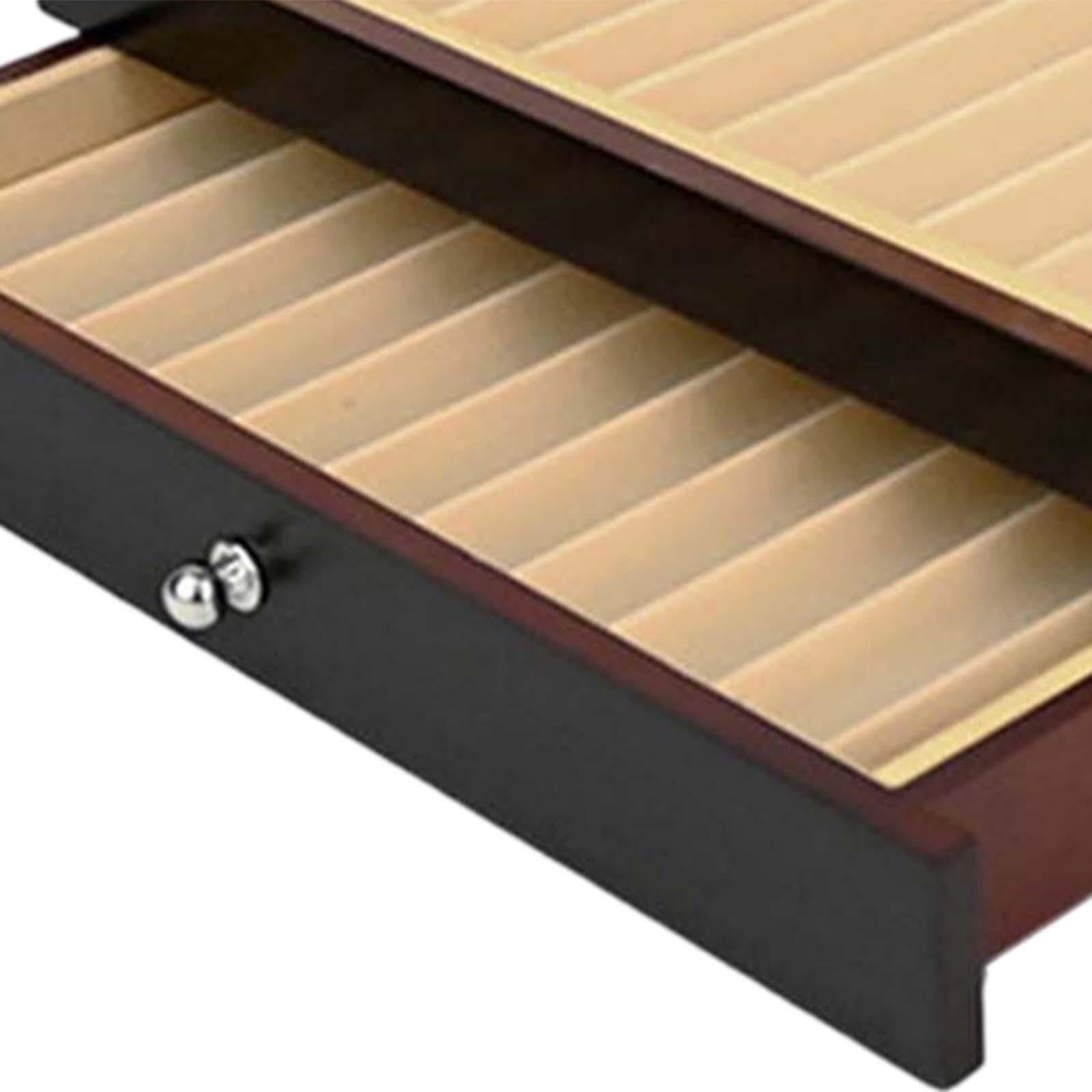 Stiftebox Aus Holz mit Schublade Und Glasfenster – für Feiertage, Geburtstage, Zuhause, Partys Und Büro, Schwarz