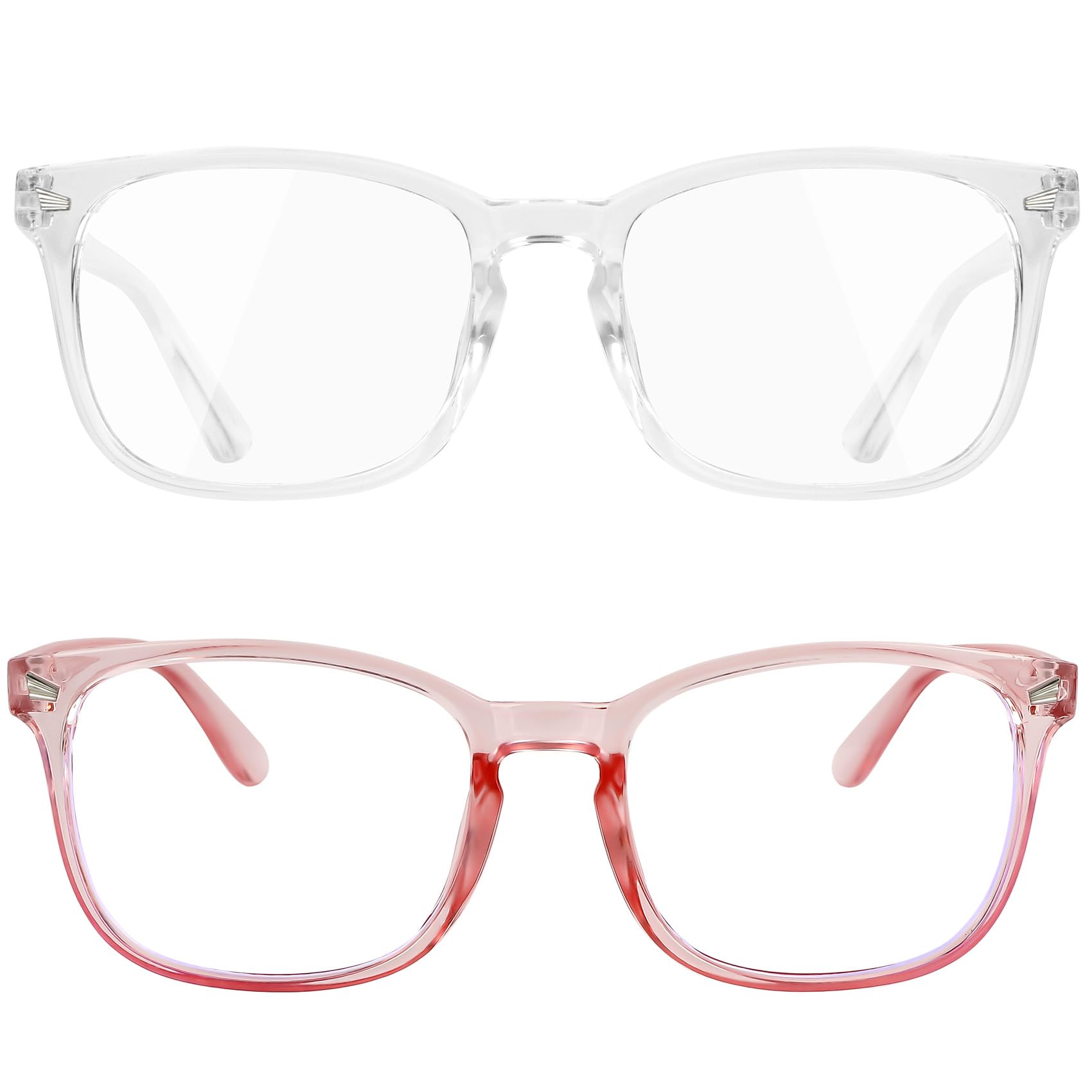 Blue Light Glasses for Woman Men - 2 Pack Bluelight Glasses Womens Mens for Reading Gaming Computer Blue