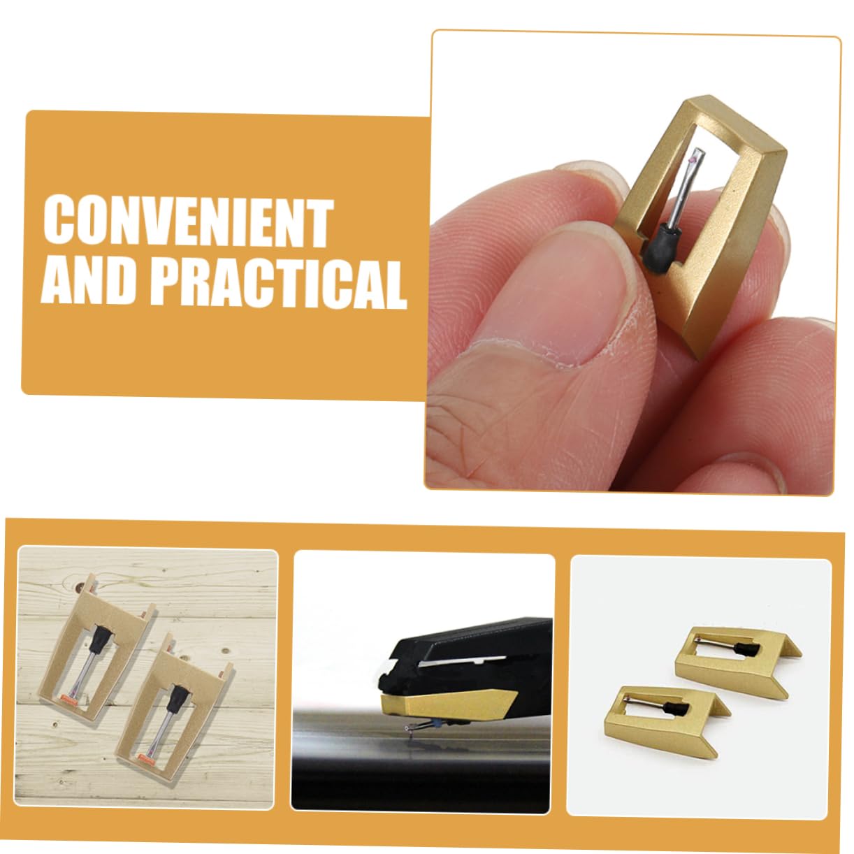 ifundom Record Player Needle Replacement 4pcs Turntable Needles Aluminum Abs High Fidelity Sound for Vintage Phonograph